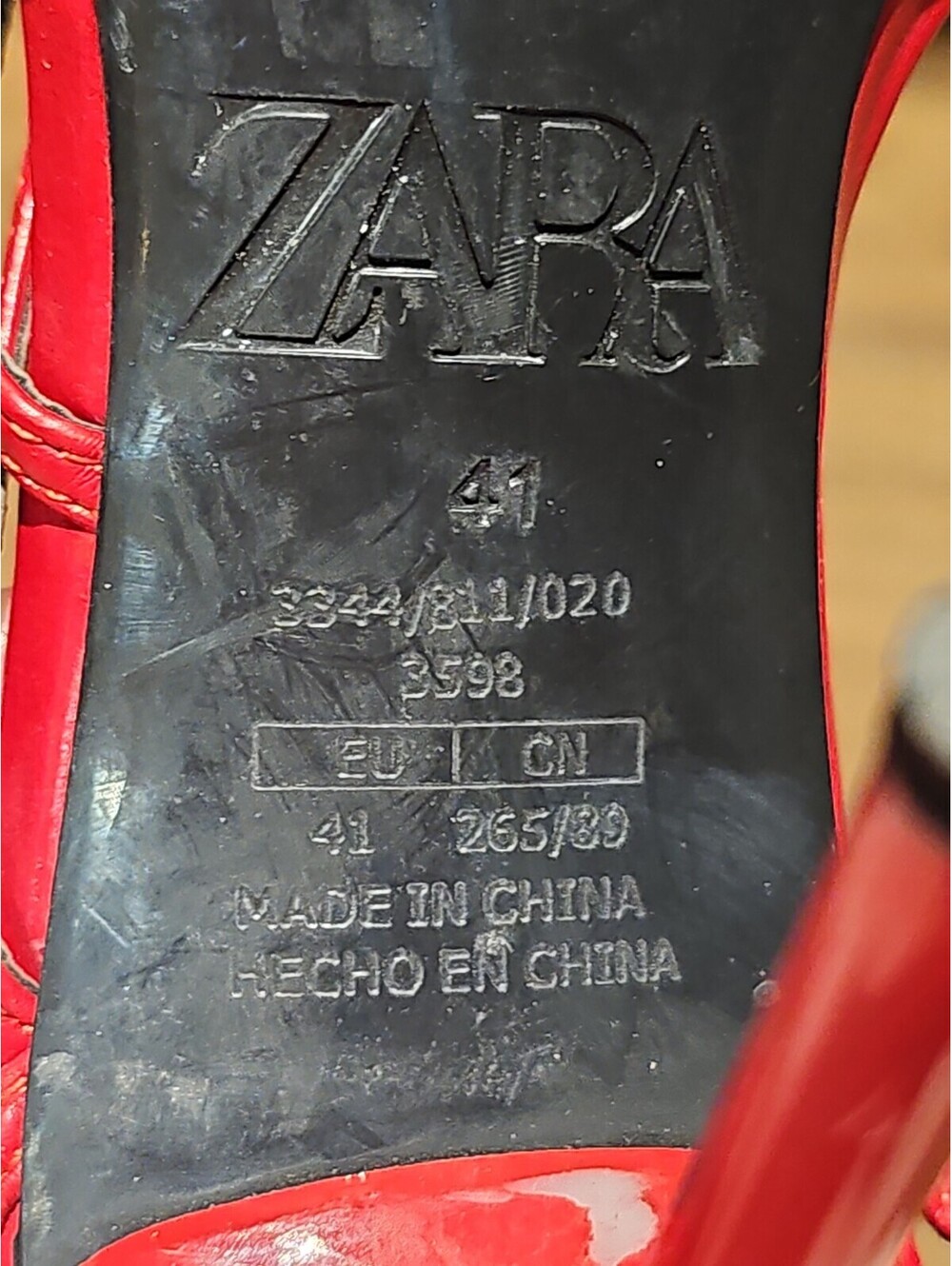 Zara Red Strappy Square-Toe Sandals - Picture 7 of 7